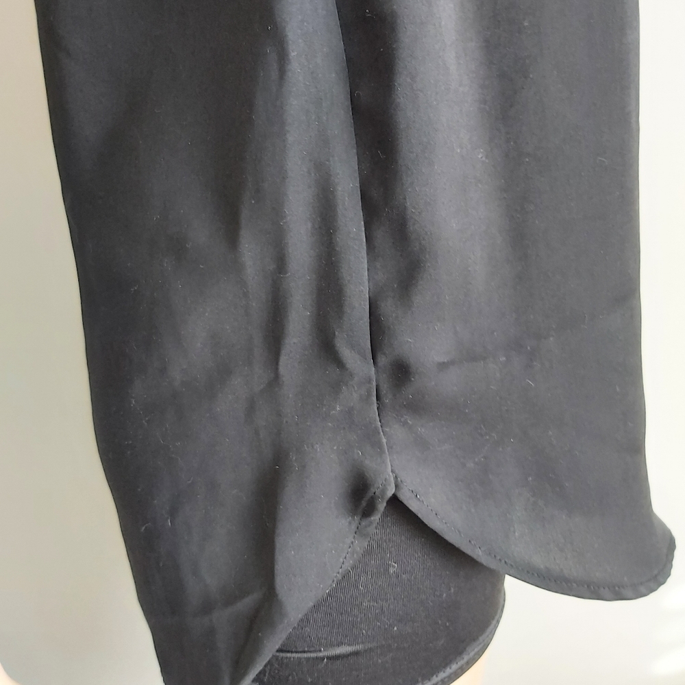 H&M black sleeveless top blouse high neck tunic long line - Picture 5 of 11